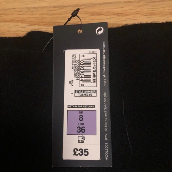 New “M & S” black knit sweater midi skirt size 6 with tag - Picture 4 of 4